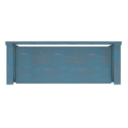 Amherst Handcrafted Entryway Storage Bench blue distressed finish by Unique Piece Furniture on Tampa Home & Garden Store