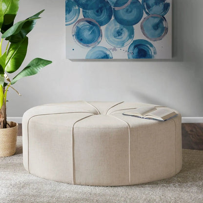 Modern Style Cocktail Ottoman with Tufted Center