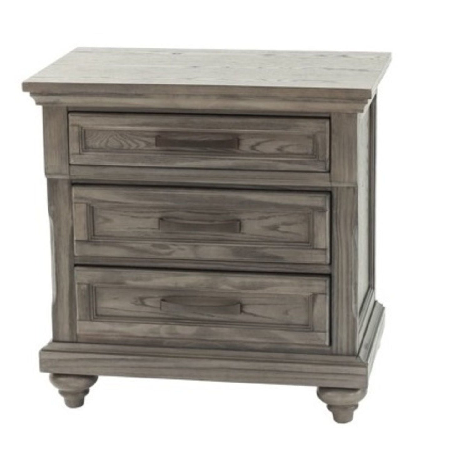 3 Piece Bedroom Set nightstand in rustic gray wood finish by HouseOfZazla on Tampa Home & Garden Store