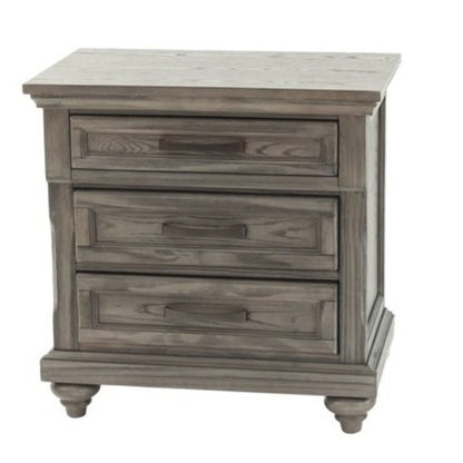3 Piece Bedroom Set nightstand in rustic gray wood finish by HouseOfZazla on Tampa Home & Garden Store