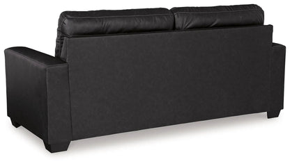 Barlin Mills sofa sleeper by Unique Piece Furniture, black upholstery, back view on Tampa Home & Garden Store