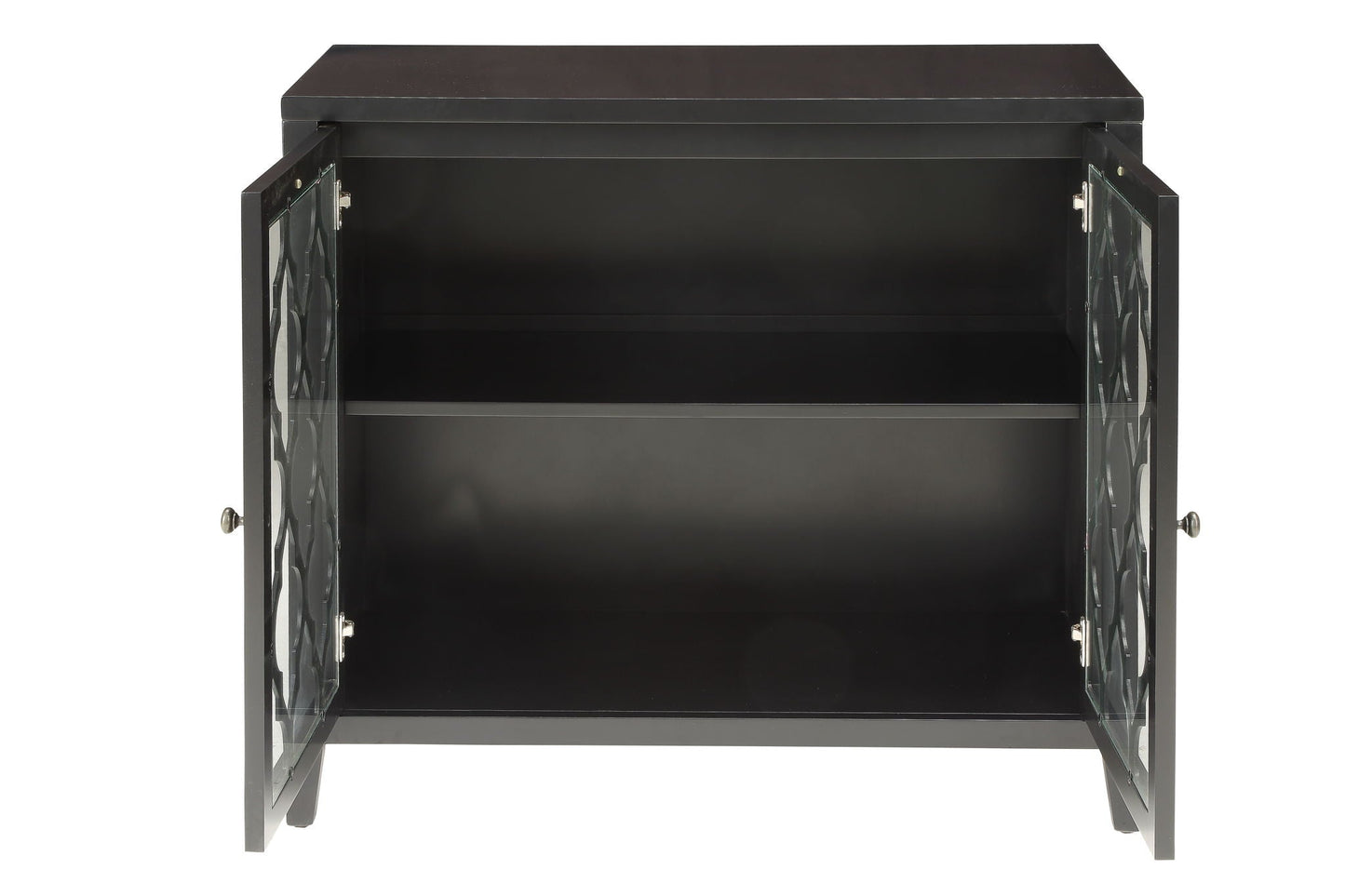 Ceara black console cabinet with glass doors and shelves by HouseOfZazla, a sideboard on Tampa Home & Garden Store