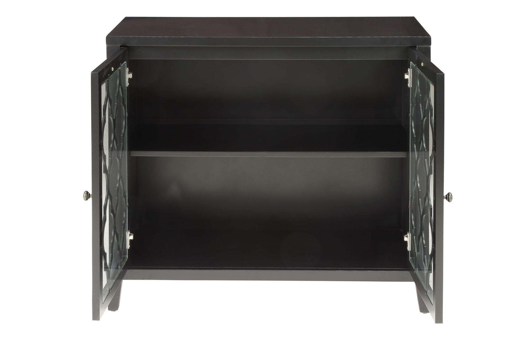 Ceara black console cabinet with glass doors and shelves by HouseOfZazla, a sideboard on Tampa Home & Garden Store