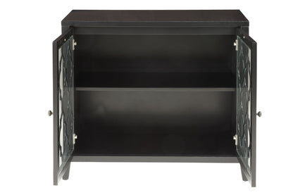 Ceara black console cabinet with glass doors and shelves by HouseOfZazla, a sideboard on Tampa Home & Garden Store