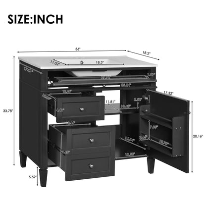 Bathroom Vanity With Top Sink and 2 Drawers