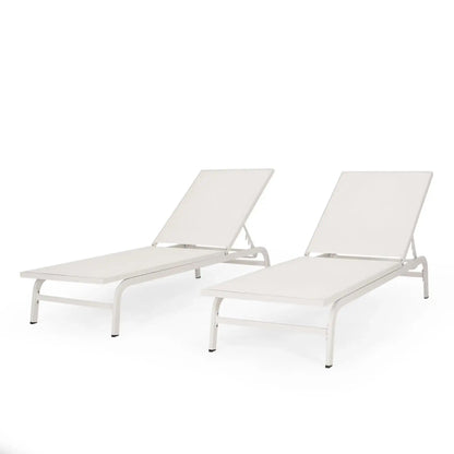 Finn Contemporary Chaise Lounge white outdoor lounge chair with adjustable backrest on Tampa Home & Garden Store