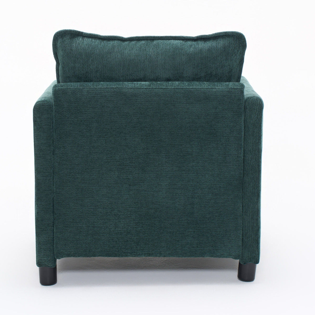 Modern Reading Armchair teal textured fabric with dark wood legs HouseOfZazla on Tampa Home & Garden Store