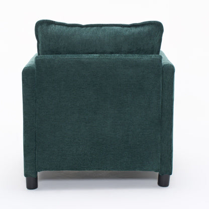 Modern Reading Armchair teal textured fabric with dark wood legs HouseOfZazla on Tampa Home & Garden Store