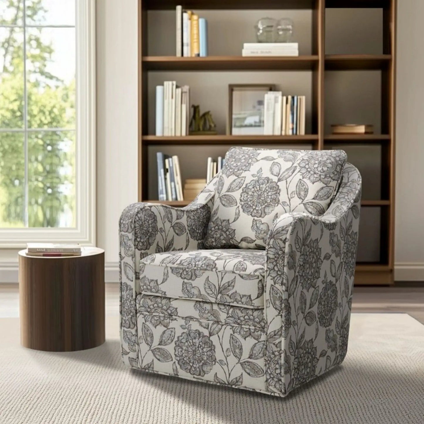 Wide Seat Arm Chair with 360 Degree Rotation