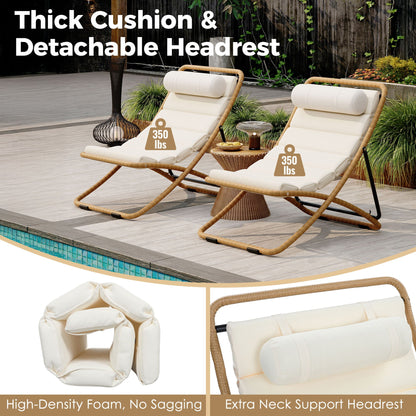Pair of Outdoor Chairs with Adjustable Backrest
