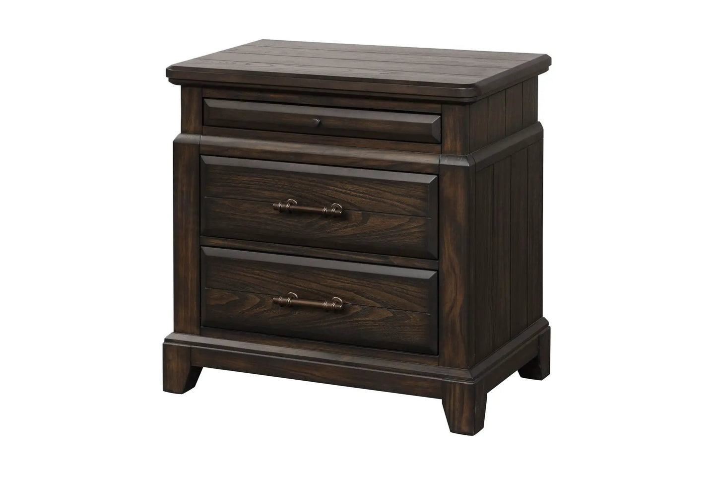 2 Drawer Nightstand With Mahogany Finish