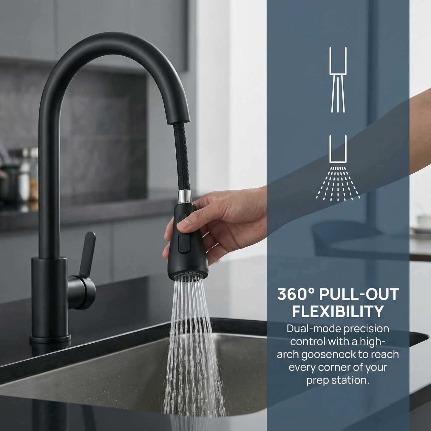 Double Door Outdoor Sink Cabinet with Steel Tap