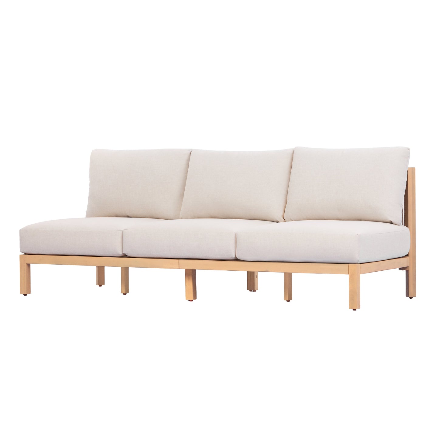 Outdoor Acacia Wood Rope Braided 3 Seater Sofa