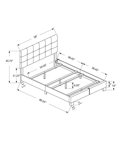 Transitional Upholstered Bed Frame and Headboard
