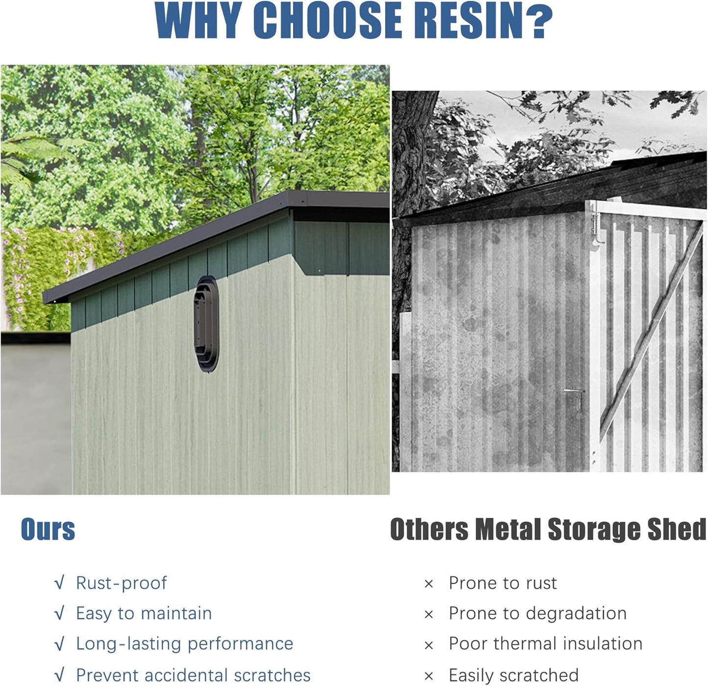 6x11FT Outdoor Resin Storage Shed HouseOfZazla green rustproof resin with vent; two sheds on Tampa Home & Garden Store