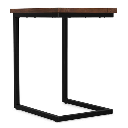 Walnut brown C-side table with industrial black metal base by HouseOfZazla on Tampa Home & Garden Store