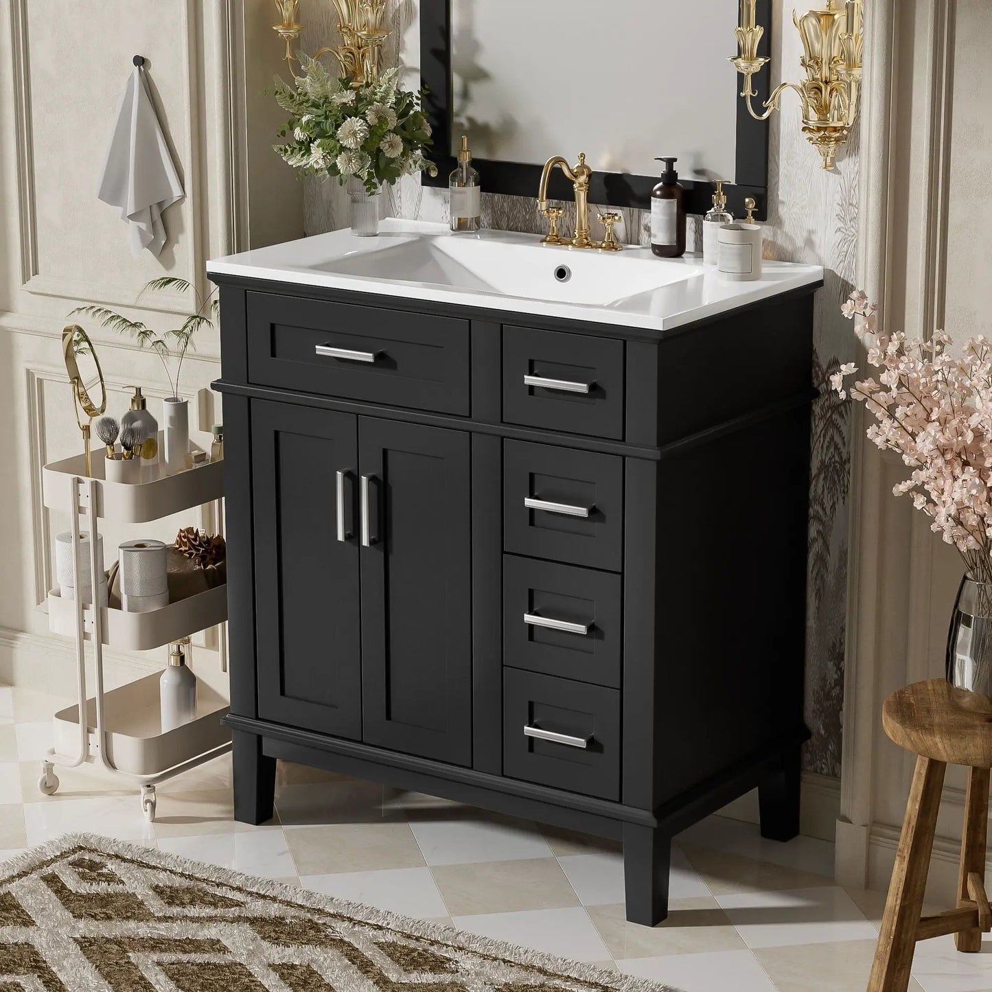 Modern Bathroom Vanity with Sink and Storage