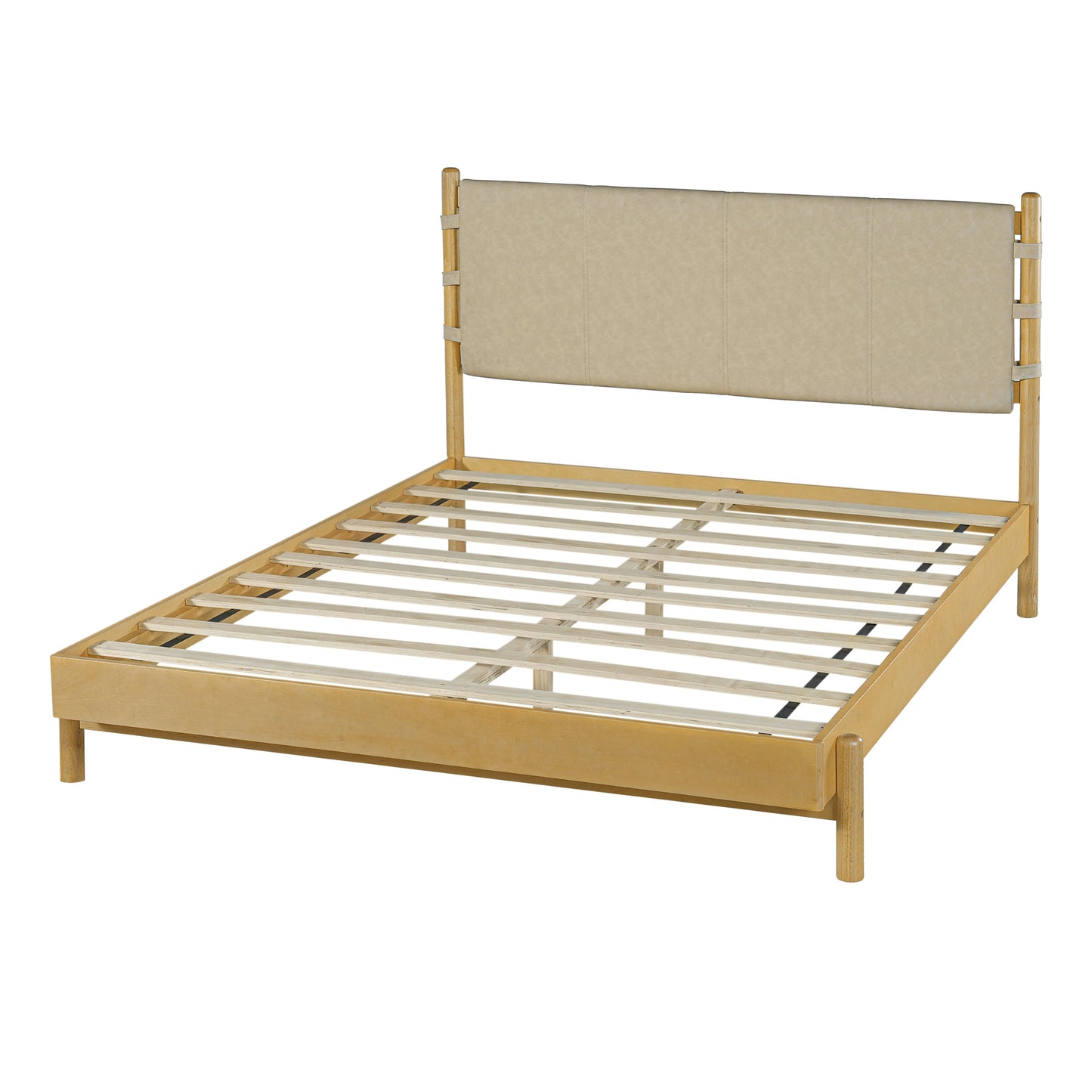 Queen Size Rubber Wood Bed Frame and Headboard