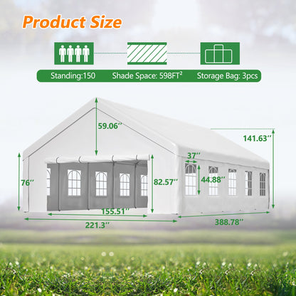 HouseOfZazla 20x32 ft Party Tent canopy with 3 storage bags and removable sidewalls on Tampa Home & Garden Store