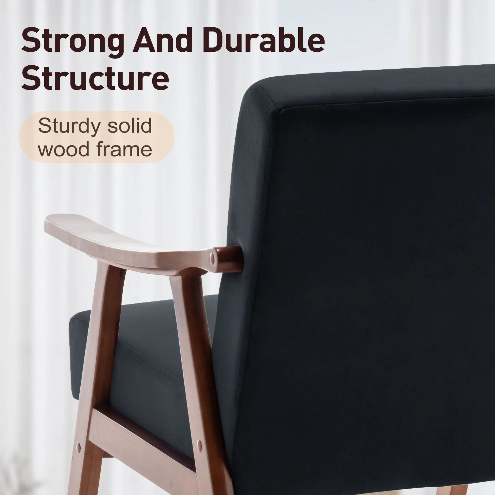 Mid Century Modern accent chair with solid wood frame and thick backrest Unique Piece Furniture on Tampa Home & Garden Store