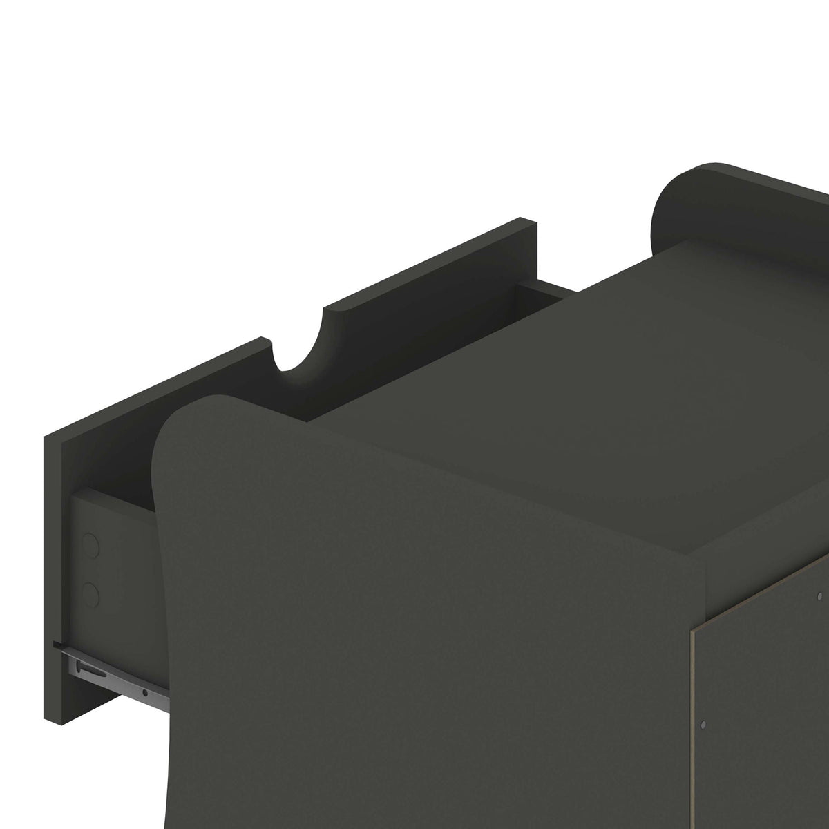 Nightstand with 3 drawers and quiet glide in dark gray on Tampa Home & Garden Store