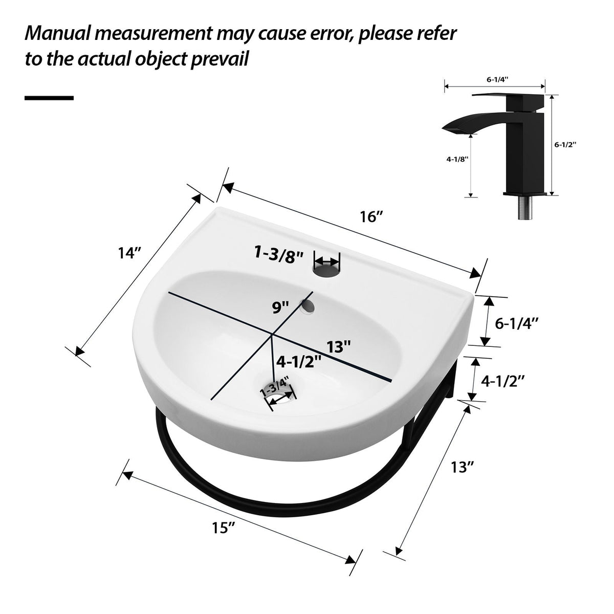 Wall mounted bathroom sink with towel bar and black faucet, white vanity basin, HouseOfZazla vanity base on Tampa Home & Garden Store