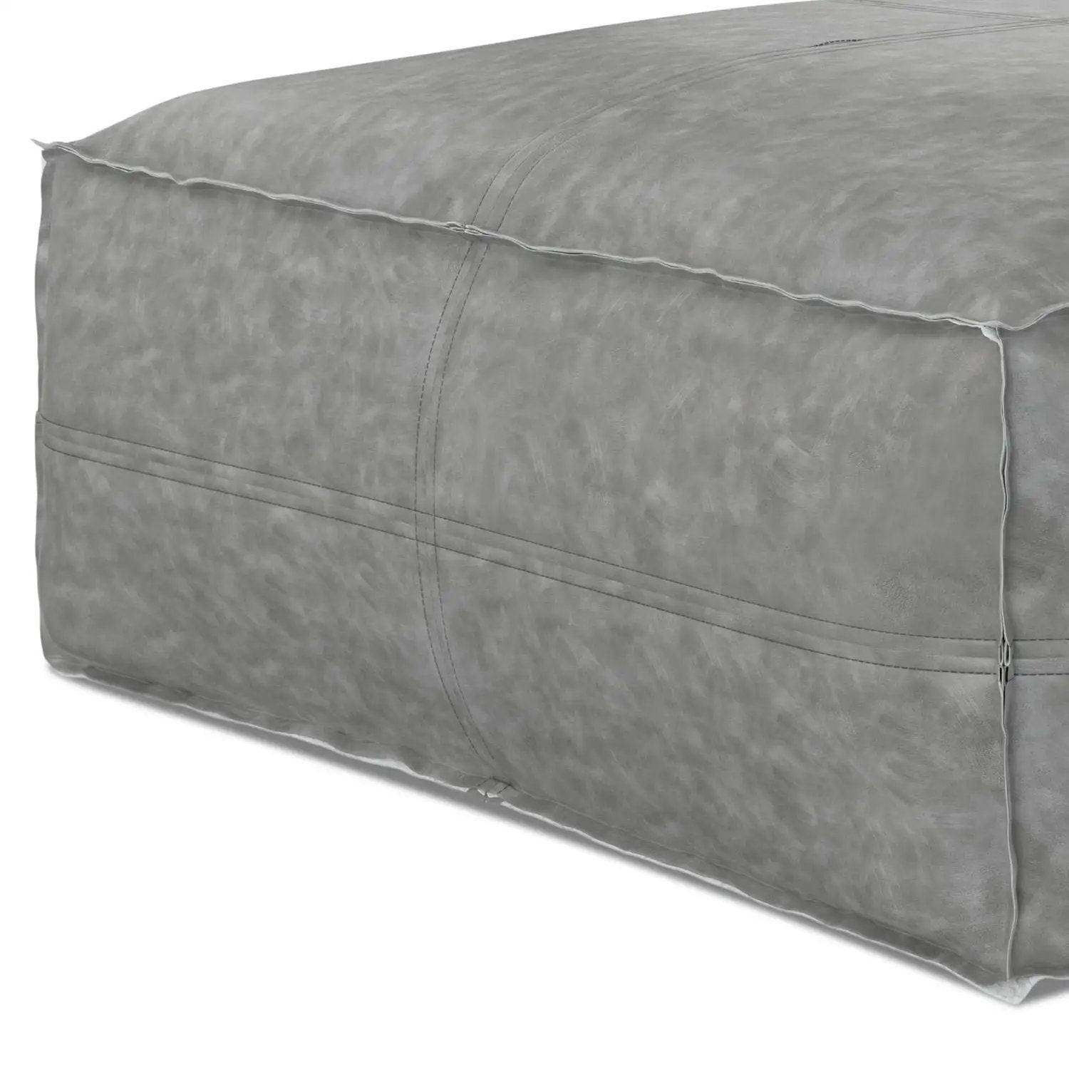 Brody large square gray faux suede coffee table pouf by Unique Piece Furniture on Tampa Home & Garden Store