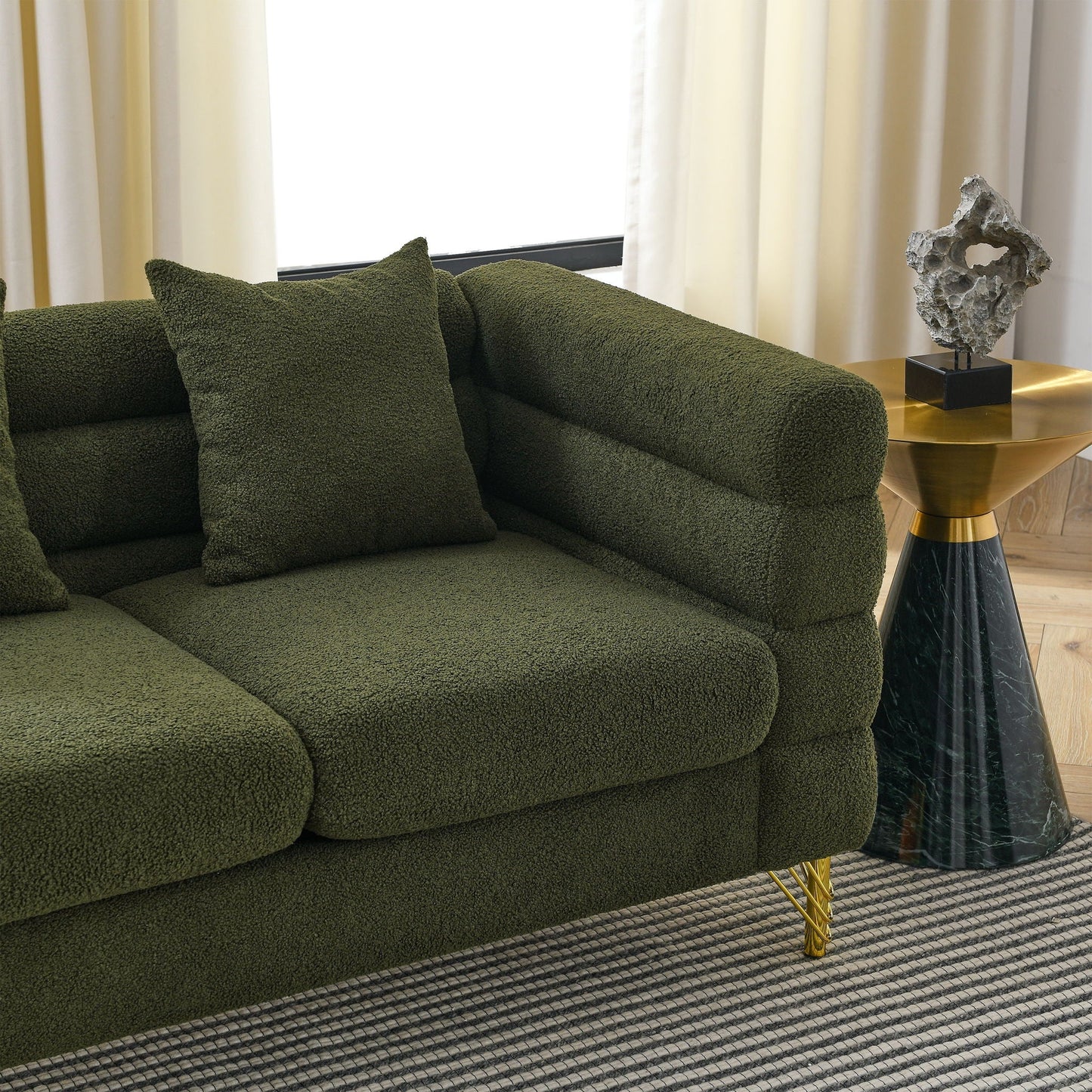 Large Sectional Sofa With Deep Seat and Pillows