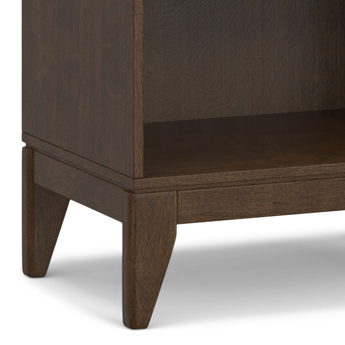 HouseOfZazla adjustable bookcase with storage and wood shelves in dark brown on Tampa Home & Garden Store