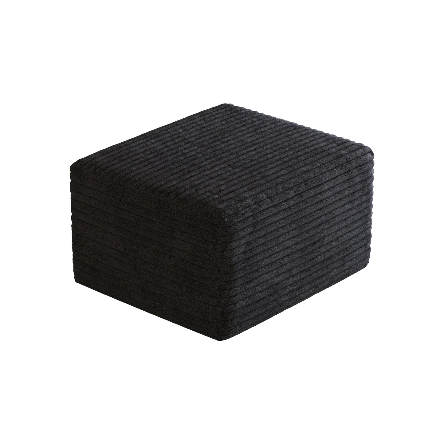 Sofa ottoman in black plush corduroy, no assembly required on Tampa Home & Garden Store