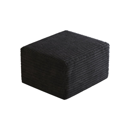Sofa ottoman in black plush corduroy, no assembly required on Tampa Home & Garden Store
