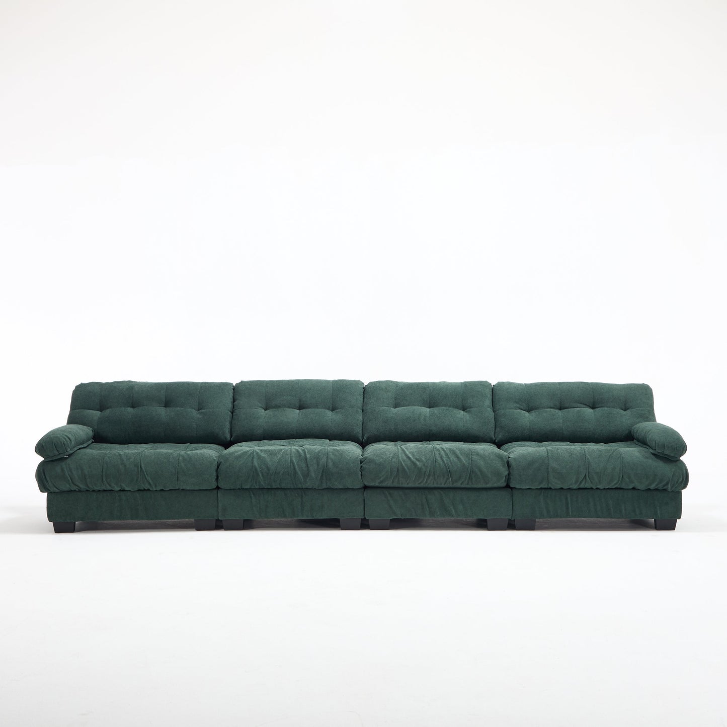 Modular Sectional Sofa Cloud Couch in teal tufted fabric by HouseOfZazla on Tampa Home & Garden Store