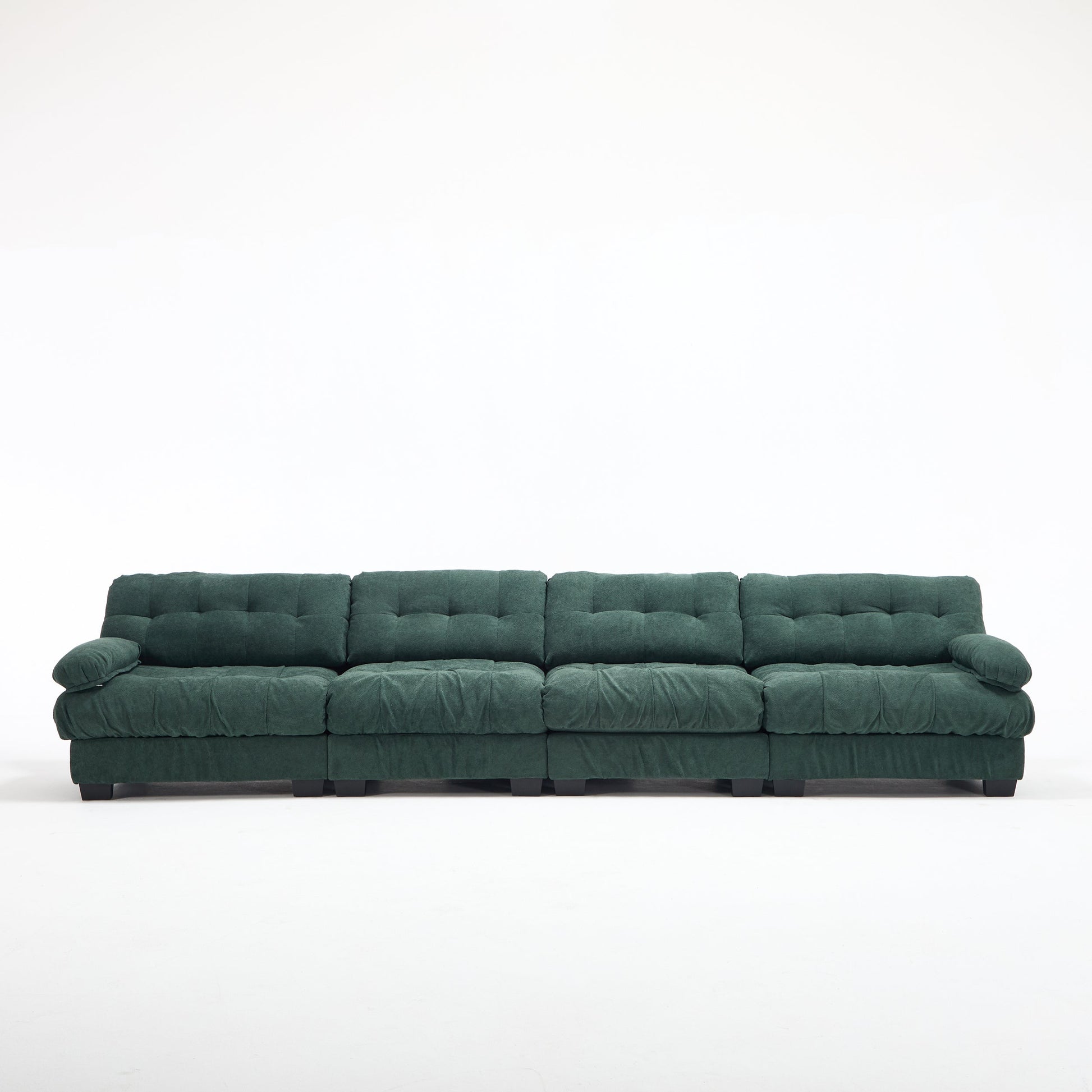 Modular Sectional Sofa Cloud Couch in teal tufted fabric by HouseOfZazla on Tampa Home & Garden Store