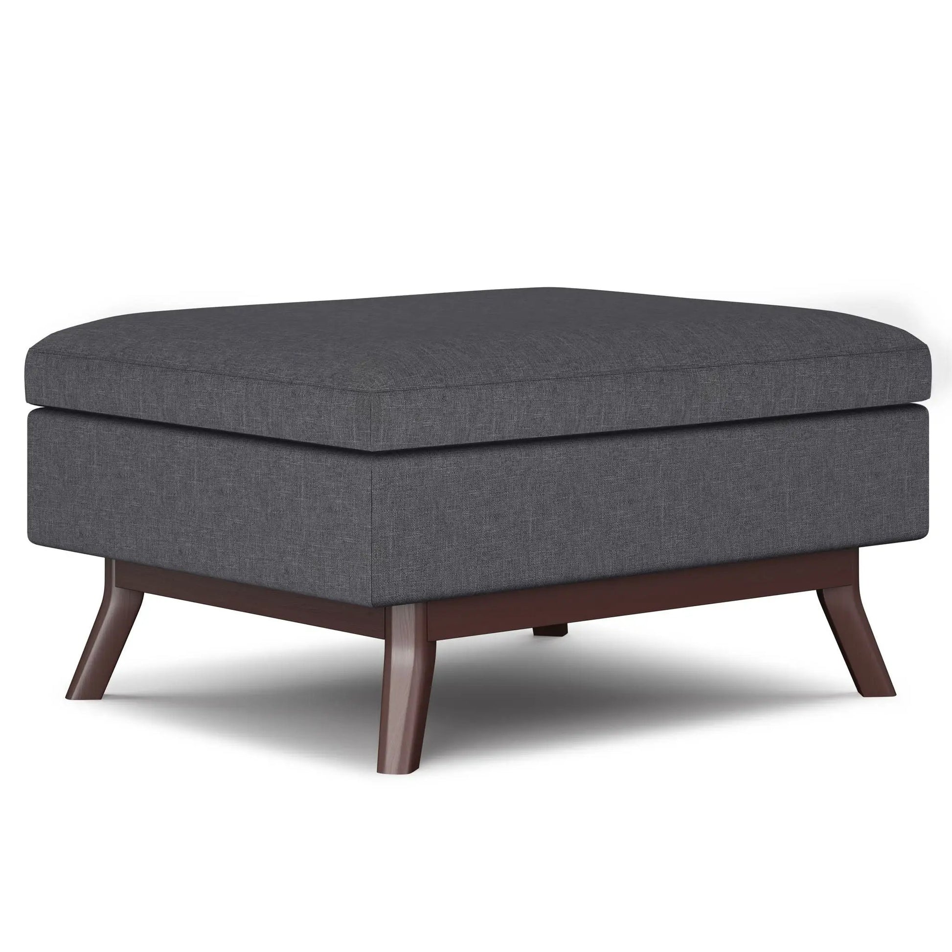 Owen upholstered rectangular storage ottomans set of 2 in charcoal gray fabric on Tampa Home & Garden Store
