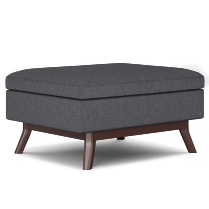 Owen upholstered rectangular storage ottomans set of 2 in charcoal gray fabric on Tampa Home & Garden Store