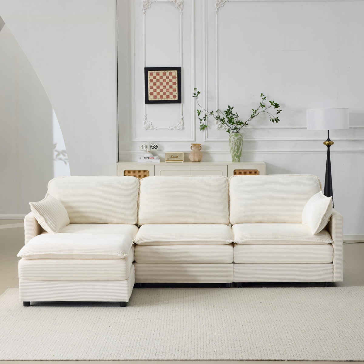 Plush Cloud Sofa with Ottoman and Modular Design