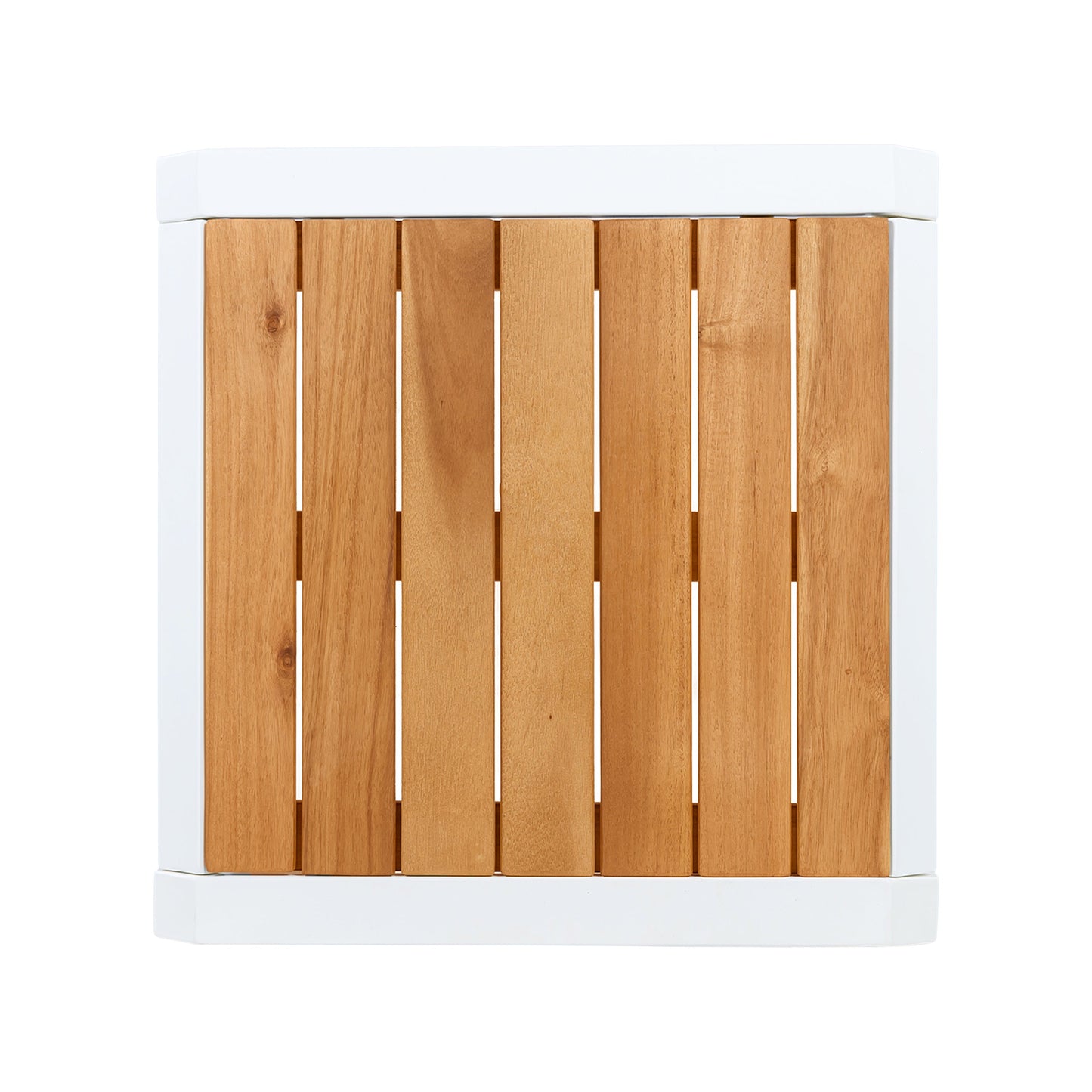 Durable Outdoor Side Table with a Teak Top