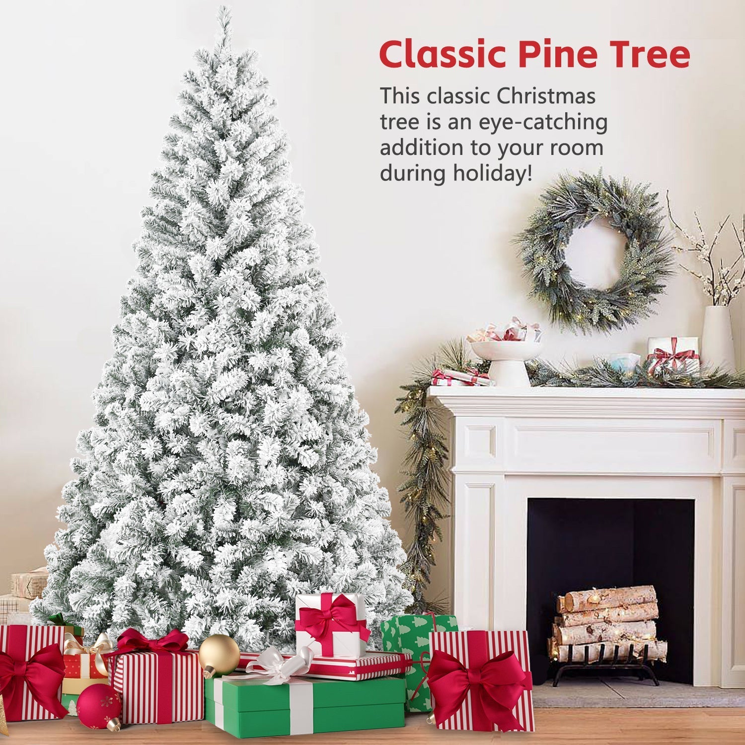 4ft flocked Christmas tree with 233 tips, white snowy branches by HouseOfZazla Christmas Trees on Tampa Home & Garden Store