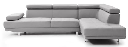 Riveredge Comfort Sectional by HouseOfZazla, light gray leatherette chaise sectional on Tampa Home & Garden Store