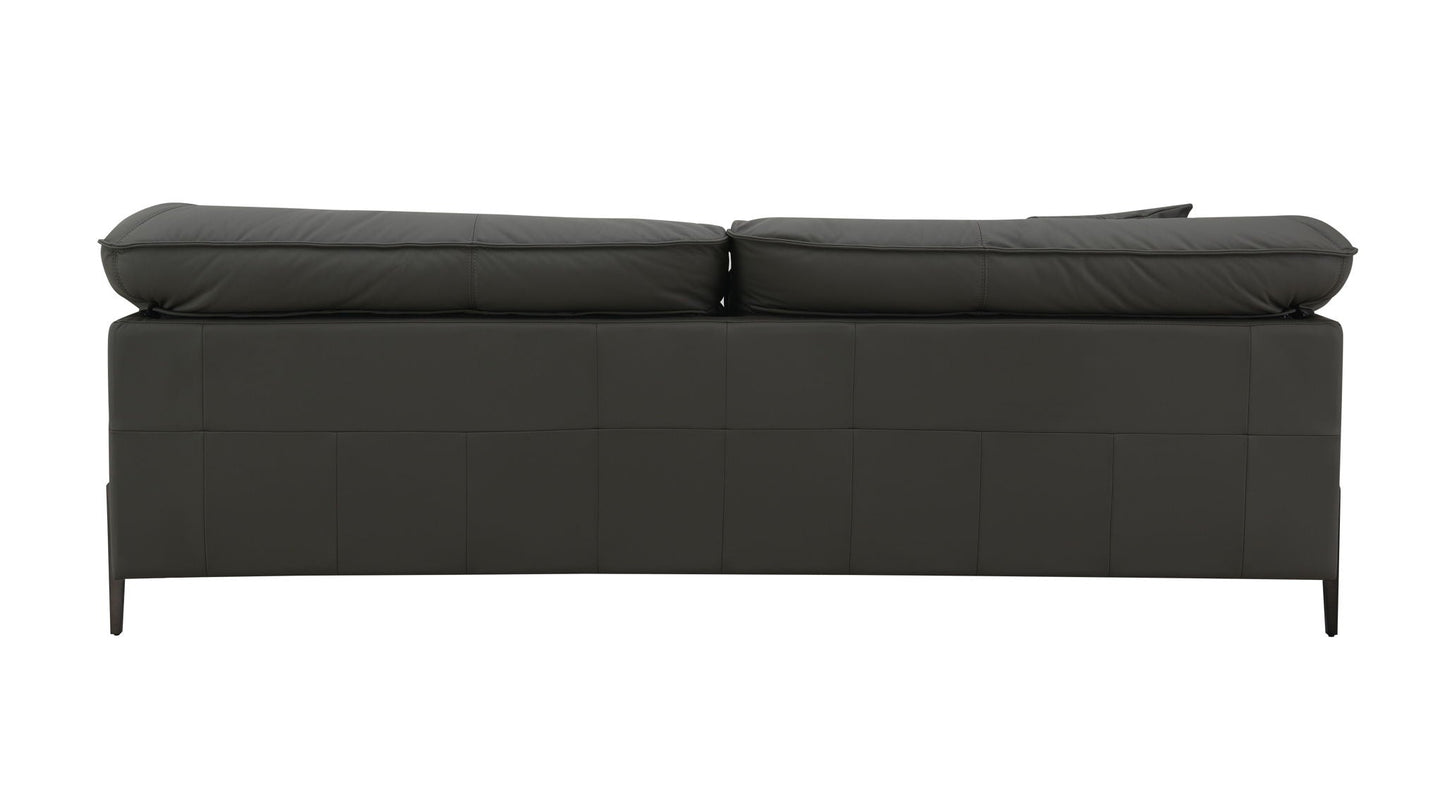 Tadi top grain leather loveseat black stationary two-seat sofa by HouseOfZazla on Tampa Home & Garden Store