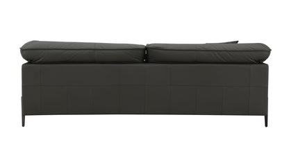 Tadi top grain leather loveseat black stationary two-seat sofa by HouseOfZazla on Tampa Home & Garden Store