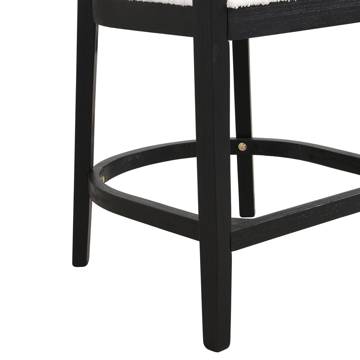 Modern rubberwood counter stool with black finish and circular footrest on Tampa Home & Garden Store