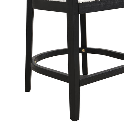 Modern rubberwood counter stool with black finish and circular footrest on Tampa Home & Garden Store