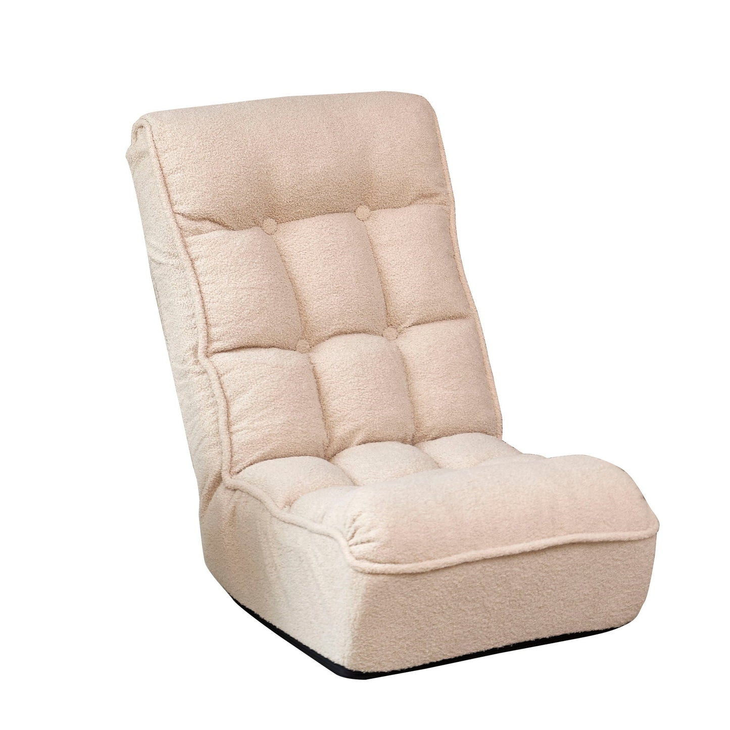 Reclining chair beige plush fabric with tufted backrest by HouseOfZazla on Tampa Home & Garden Store