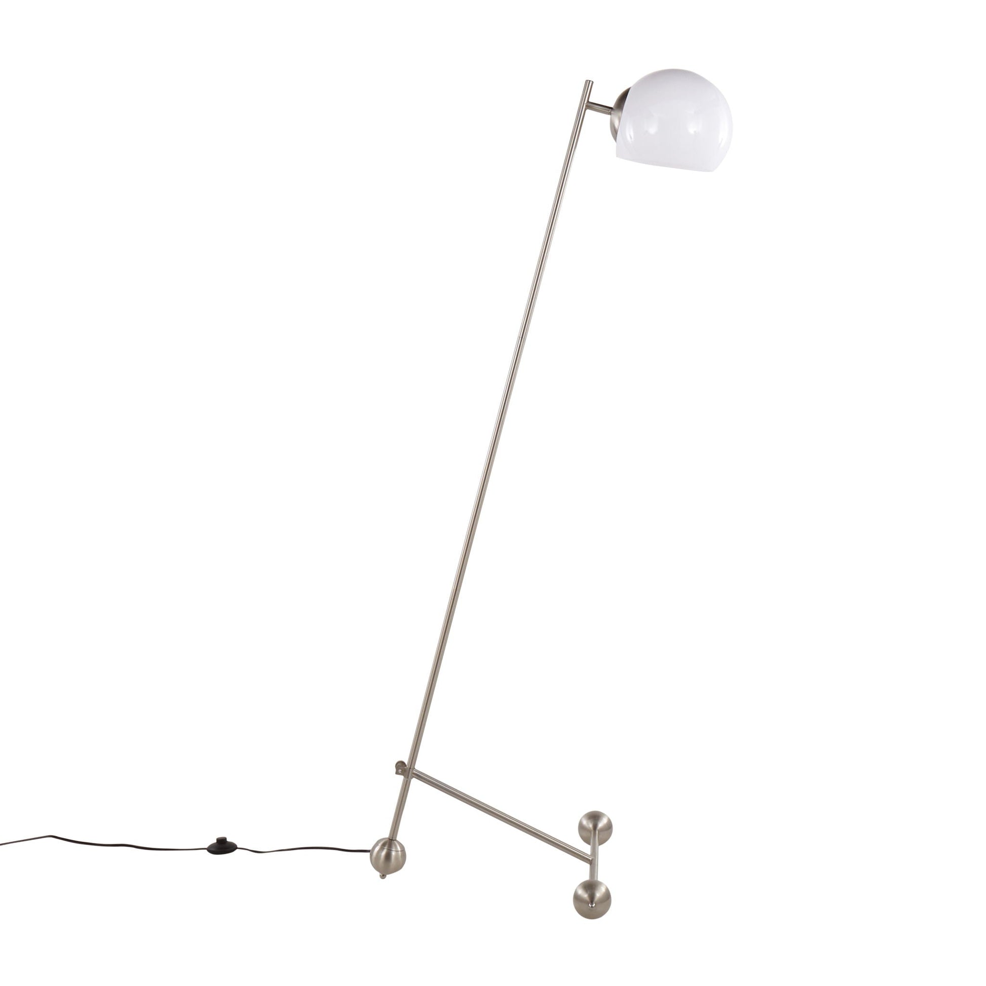 Eileen contemporary floor lamp nickel white glass shade by HouseOfZazla on Tampa Home & Garden Store