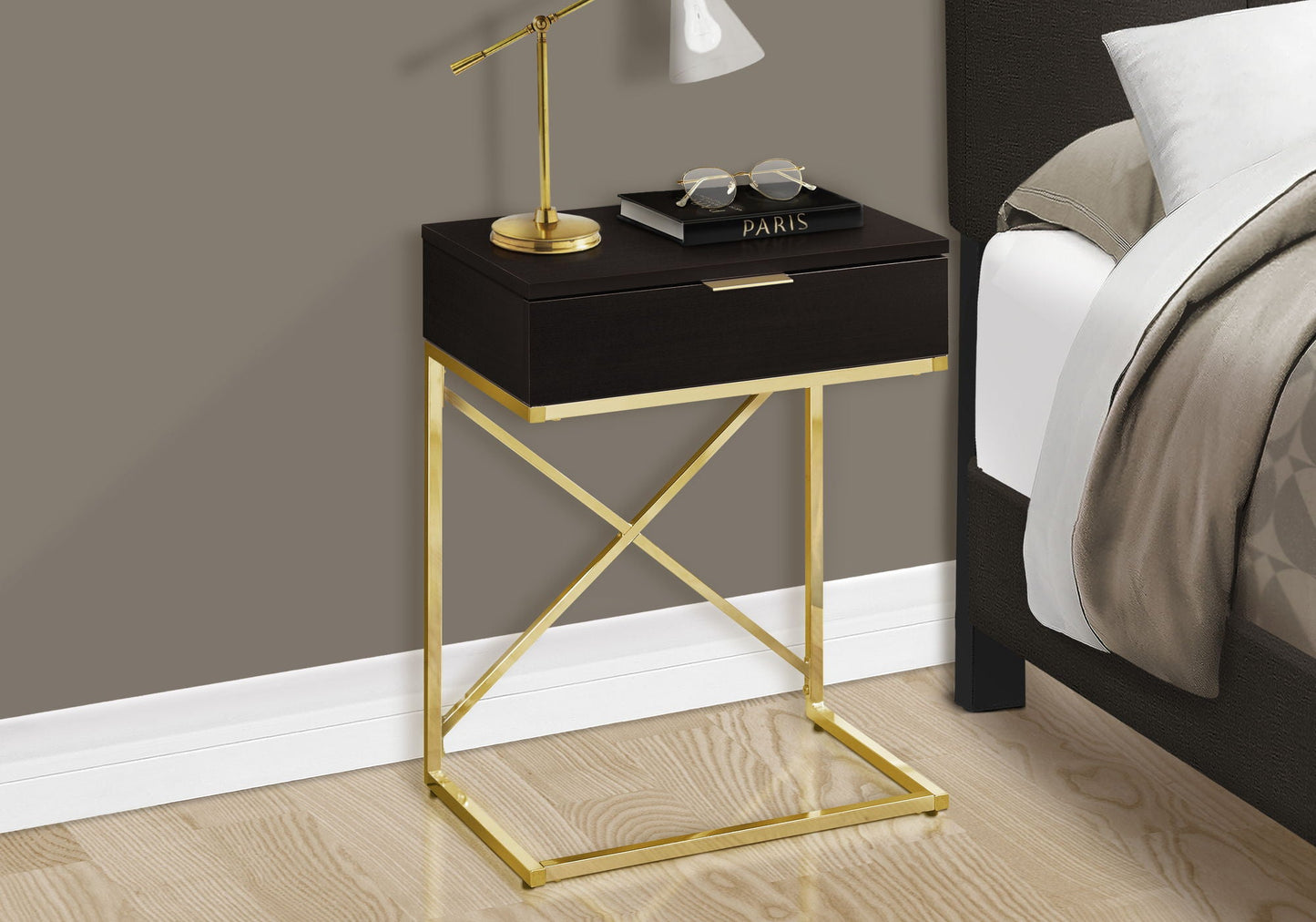 Accent Side Table With Storage Drawer Large Top