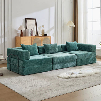 Convertible Floor Sofa Bed boneless modular sectional teal by Unique Piece Furniture on Tampa Home & Garden Store