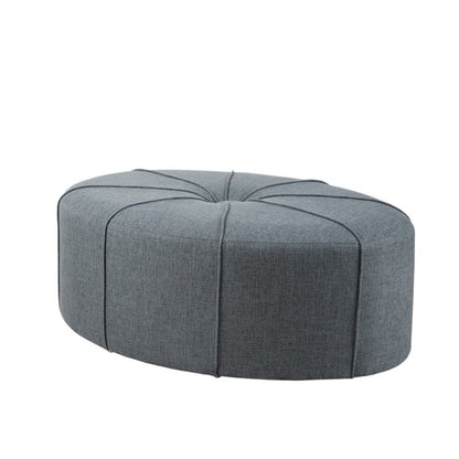 Large cocktail ottoman with button tufted center in blue-gray fabric by HouseOfZazla on Tampa Home & Garden Store