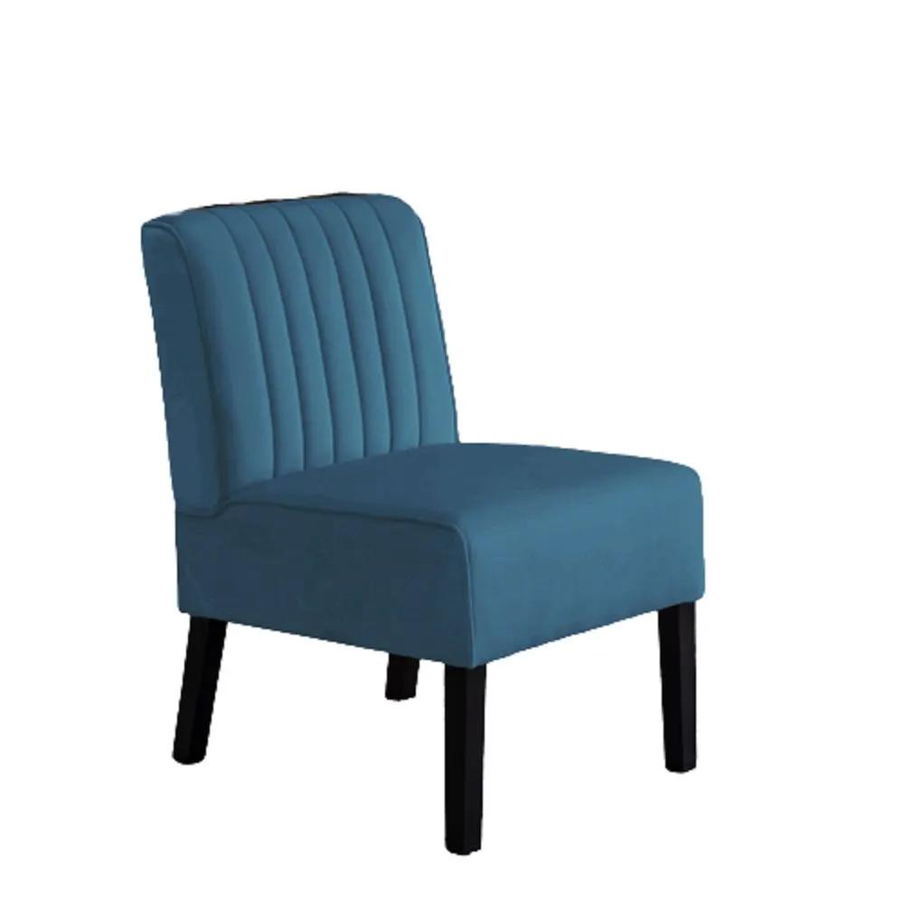 Reese mid-century modern accent chair teal velvet with black legs on Tampa Home & Garden Store