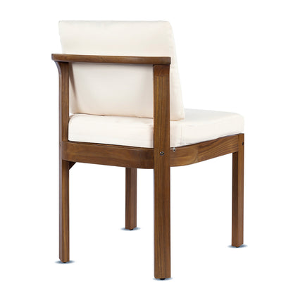 Set of Two Acacia Wood Outdoor Dining Chairs